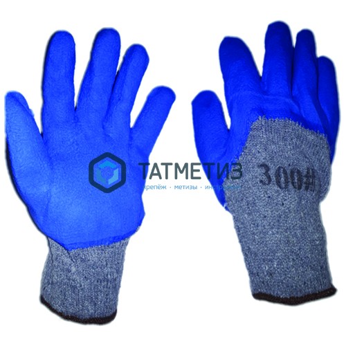 Перчатки акрил утепленные "Торро" 3/4 облива, вспен. латекс, ОРАНЖ.- СИНИЕ -  магазин «ТАТМЕТИЗ»