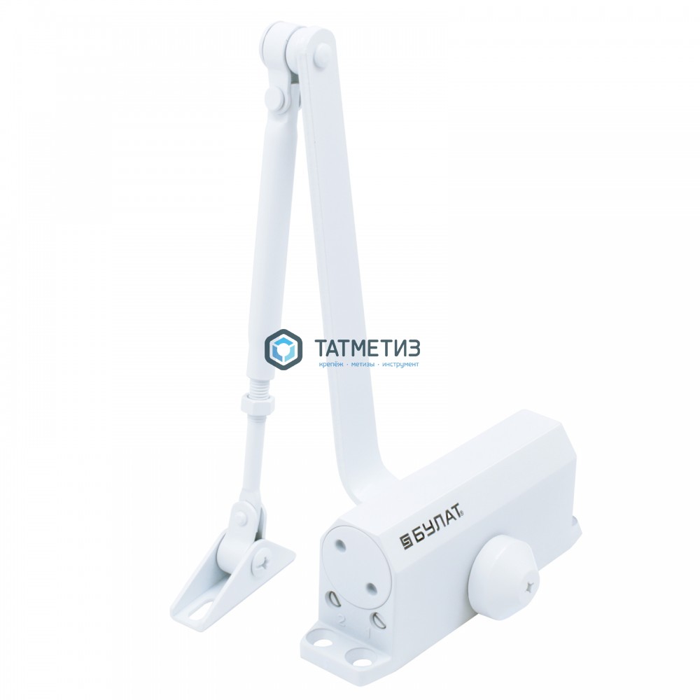 Доводчик дверной БУЛАТ ДД 501/2 A-W (25-45 кг) белый -  магазин крепежа  «ТАТМЕТИЗ»