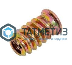 Втулка (футорка) мебельная резьбовая с потайным фланцем 6х10х13 ЖЕЛТЫЙ ЦИНК -  магазин крепежа «ТАТМЕТИЗ»