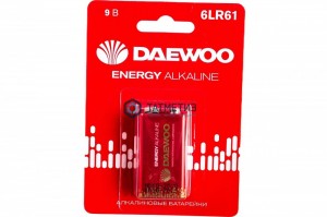 Батарейка алкалиновая тип Крона  6LR61 9В Energy DAEWOO -  магазин крепежа «ТАТМЕТИЗ»