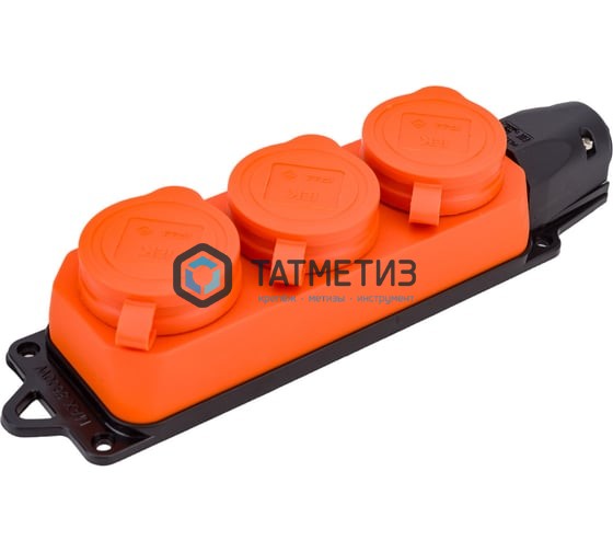 Розетка (колодка) 3-м Омега РБ33-1-0м, ОРАНЖЕВАЯ, IP44 каучук ИЭК | «ТАТМЕТИЗ» Розетка (колодка) 3-м Омега РБ33-1-0м, ОРАНЖЕВАЯ, IP44 каучук ИЭК - магазин крепежа «ТАТМЕТИЗ»